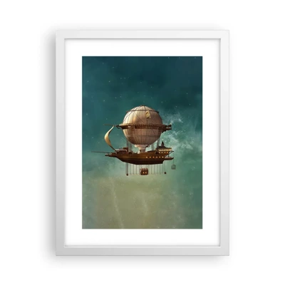 Plakat i hvid ramme - Jules Verne hilser - 30x40 cm