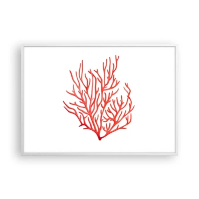 Plakat i hvid ramme - Koral-filigran - 100x70 cm