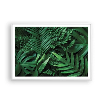 Plakat i hvid ramme - Kranset i grønt - 100x70 cm