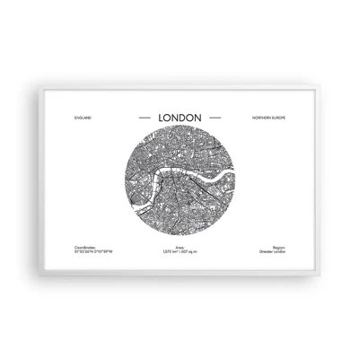 Plakat i hvid ramme - Londons anatomi - 91x61 cm