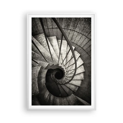 Plakat i hvid ramme - Op ad trapperne, ned ad trapperne - 70x100 cm