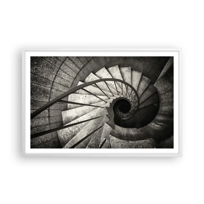 Plakat i hvid ramme - Op ad trapperne, ned ad trapperne - 91x61 cm
