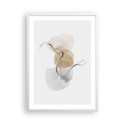 Plakat i hvid ramme - Perler i luften - 50x70 cm