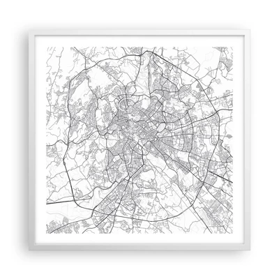Plakat i hvid ramme - Romersk cirkel - 60x60 cm