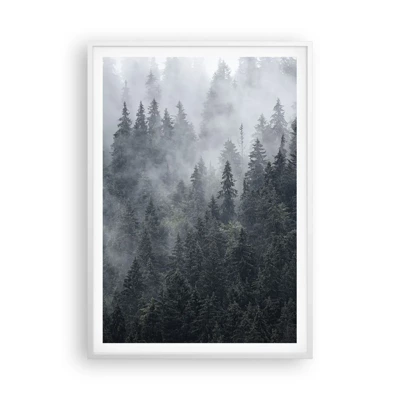 Plakat i hvid ramme - Skovens daggry - 70x100 cm