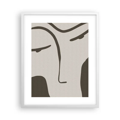 Plakat i hvid ramme - Som fra et Modigliani-maleri - 40x50 cm