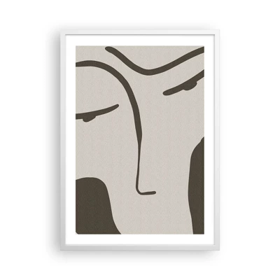 Plakat i hvid ramme - Som fra et Modigliani-maleri - 50x70 cm