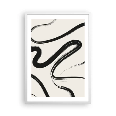 Plakat i hvid ramme - Sort og hvid fantasifuldhed - 50x70 cm