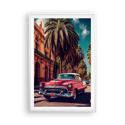 Plakat i hvid ramme - Stadig i Havana - 61x91 cm