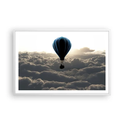 Plakat i hvid ramme - Vandringsmand over skyerne - 91x61 cm