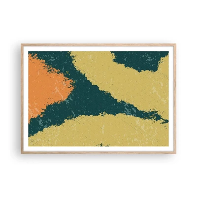 Plakat i ramme af lyst egetræ - Abstraktion - i slowmotion - 100x70 cm