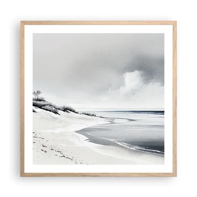 Plakat i ramme af lyst egetræ - Altid sammen - 60x60 cm