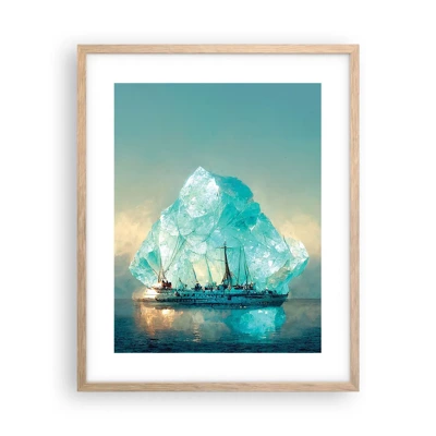 Plakat i ramme af lyst egetræ - Arktisk diamant - 40x50 cm