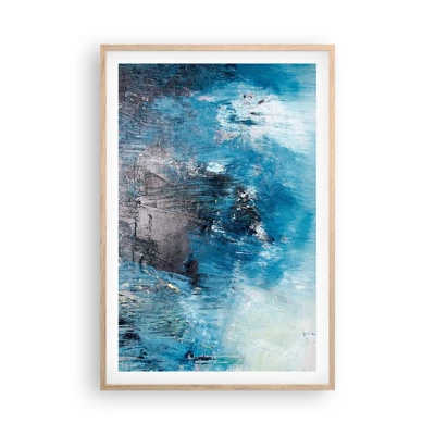 Plakat i ramme af lyst egetræ - Blå rapsodi - 61x91 cm