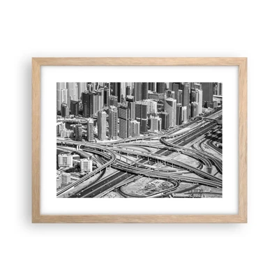 Plakat i ramme af lyst egetræ - Dubai - den umulige by - 40x30 cm