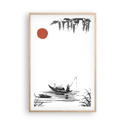 Plakat i ramme af lyst egetræ - En asiatisk eftermiddag - 61x91 cm