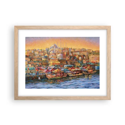 Plakat i ramme af lyst egetræ - En historie fra Istanbul - 40x30 cm