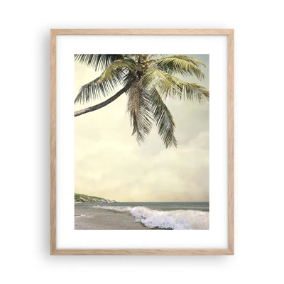 Plakat i ramme af lyst egetræ - En tropisk drøm - 40x50 cm