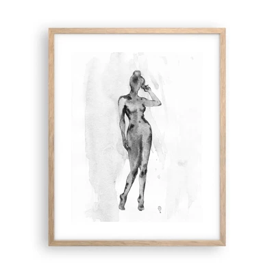 Plakat i ramme af lyst egetræ - En undersøgelse af idealet om kvindelighed - 40x50 cm