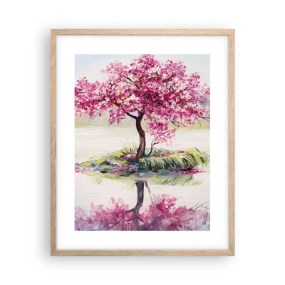 Plakat i ramme af lyst egetræ - Forårsfestival - 40x50 cm
