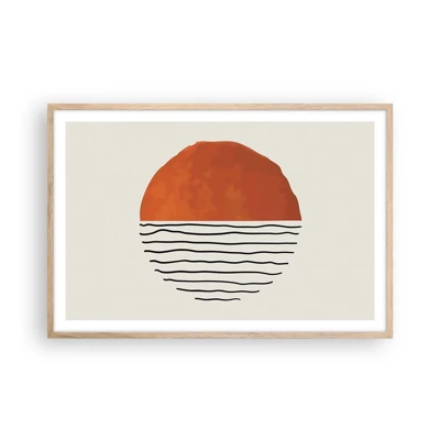 Plakat i ramme af lyst egetræ - I en japansk atmosfære - 91x61 cm