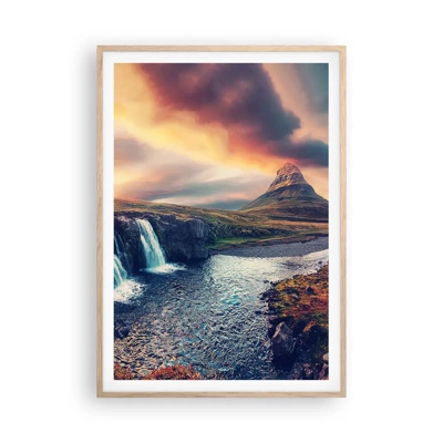 Plakat i ramme af lyst egetræ - I naturens majestæt - 70x100 cm