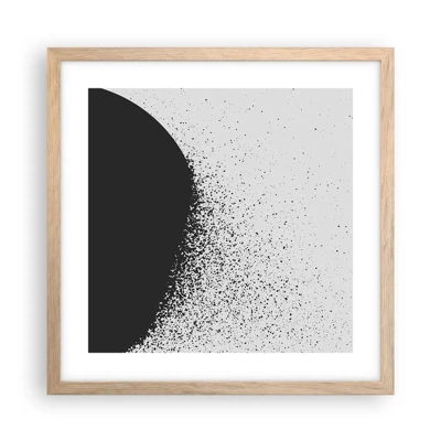 Plakat i ramme af lyst egetræ - Partikelbevægelse - 40x40 cm