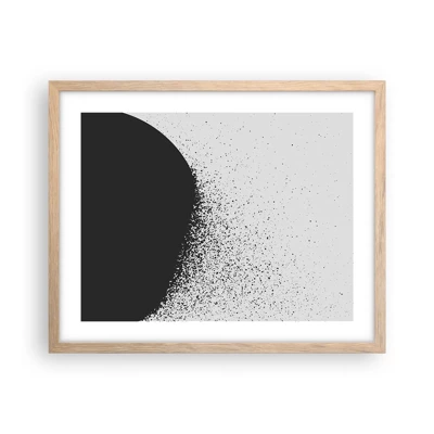 Plakat i ramme af lyst egetræ - Partikelbevægelse - 50x40 cm