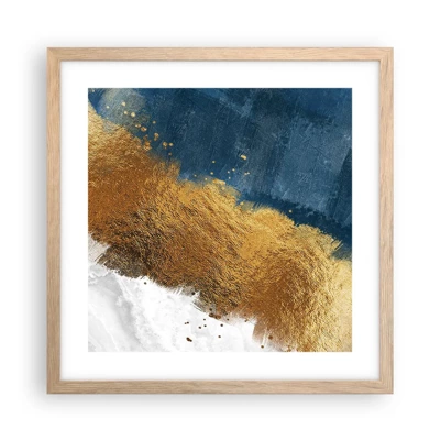 Plakat i ramme af lyst egetræ - Sommerens farver - 40x40 cm