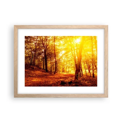 Plakat i ramme af lyst egetræ - Til den gyldne lysning - 40x30 cm