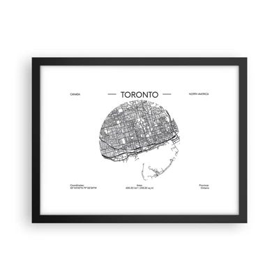 Plakat i sort ramme - Anatomi af Toronto - 40x30 cm