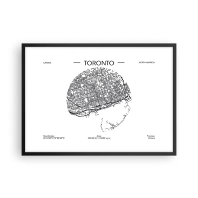 Plakat i sort ramme - Anatomi af Toronto - 70x50 cm