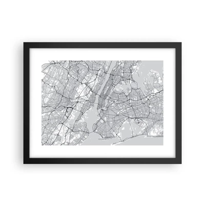 Plakat i sort ramme - Anatomi af en storby - 40x30 cm