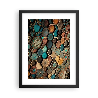 Plakat i sort ramme - Arabiske ornamenter - en variation - 30x40 cm