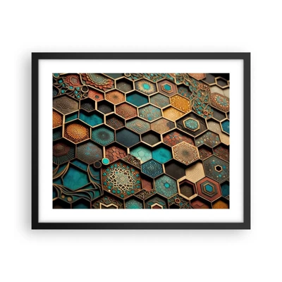 Plakat i sort ramme - Arabiske ornamenter - en variation - 50x40 cm