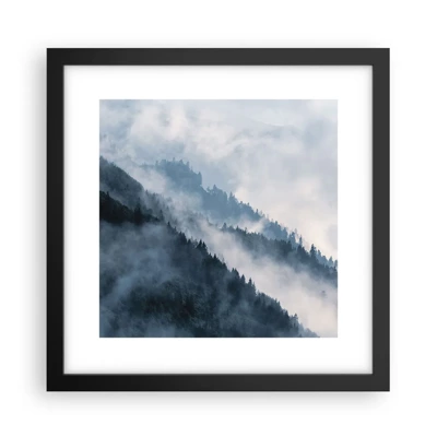 Plakat i sort ramme - Bjergenes mystik - 30x30 cm