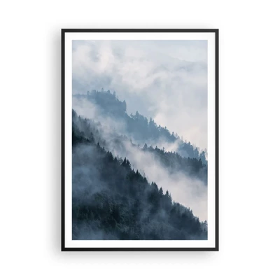 Plakat i sort ramme - Bjergenes mystik - 70x100 cm