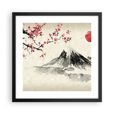 Plakat i sort ramme - Bliv forelsket i Japan - 40x40 cm