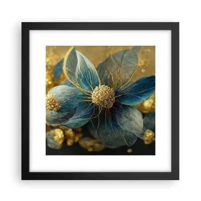 Plakat i sort ramme - Blomstre med guld - 30x30 cm