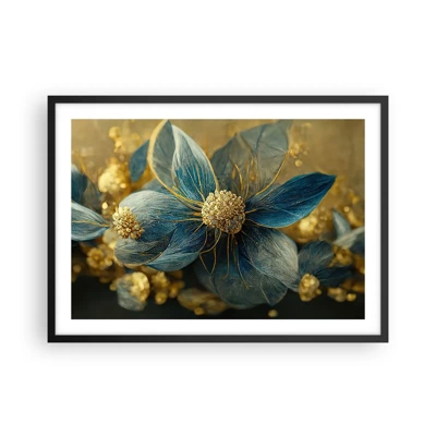 Plakat i sort ramme - Blomstre med guld - 70x50 cm