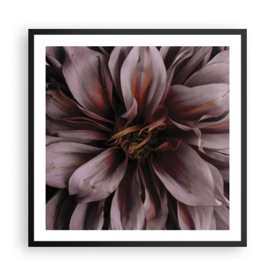 Plakat i sort ramme - Blomstret hjerte - 60x60 cm