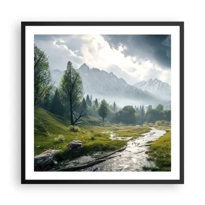 Plakat i sort ramme - Der og tilbage - 60x60 cm