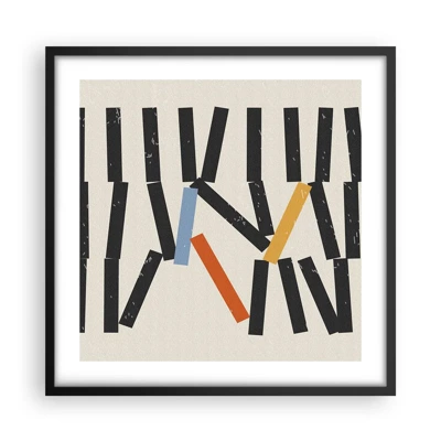 Plakat i sort ramme - Dominoer - komposition - 50x50 cm