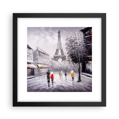 Plakat i sort ramme - En parisisk spadseretur - 30x30 cm