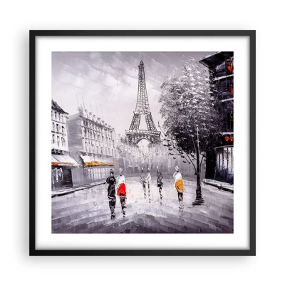 Plakat i sort ramme - En parisisk spadseretur - 50x50 cm