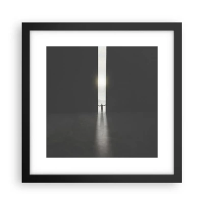 Plakat i sort ramme - Et skridt mod en lys fremtid - 30x30 cm
