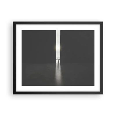 Plakat i sort ramme - Et skridt mod en lys fremtid - 50x40 cm
