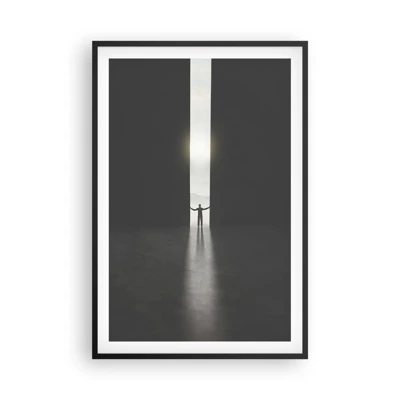 Plakat i sort ramme - Et skridt mod en lys fremtid - 61x91 cm