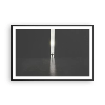 Plakat i sort ramme - Et skridt mod en lys fremtid - 91x61 cm