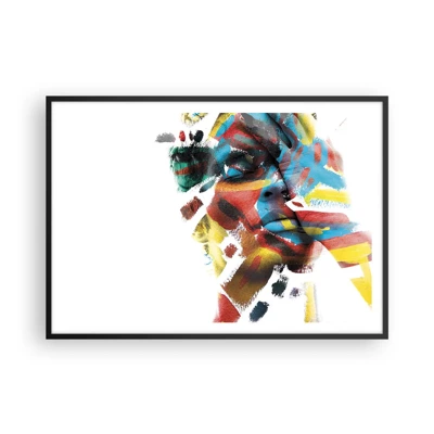 Plakat i sort ramme - Farverig personlighed - 100x70 cm